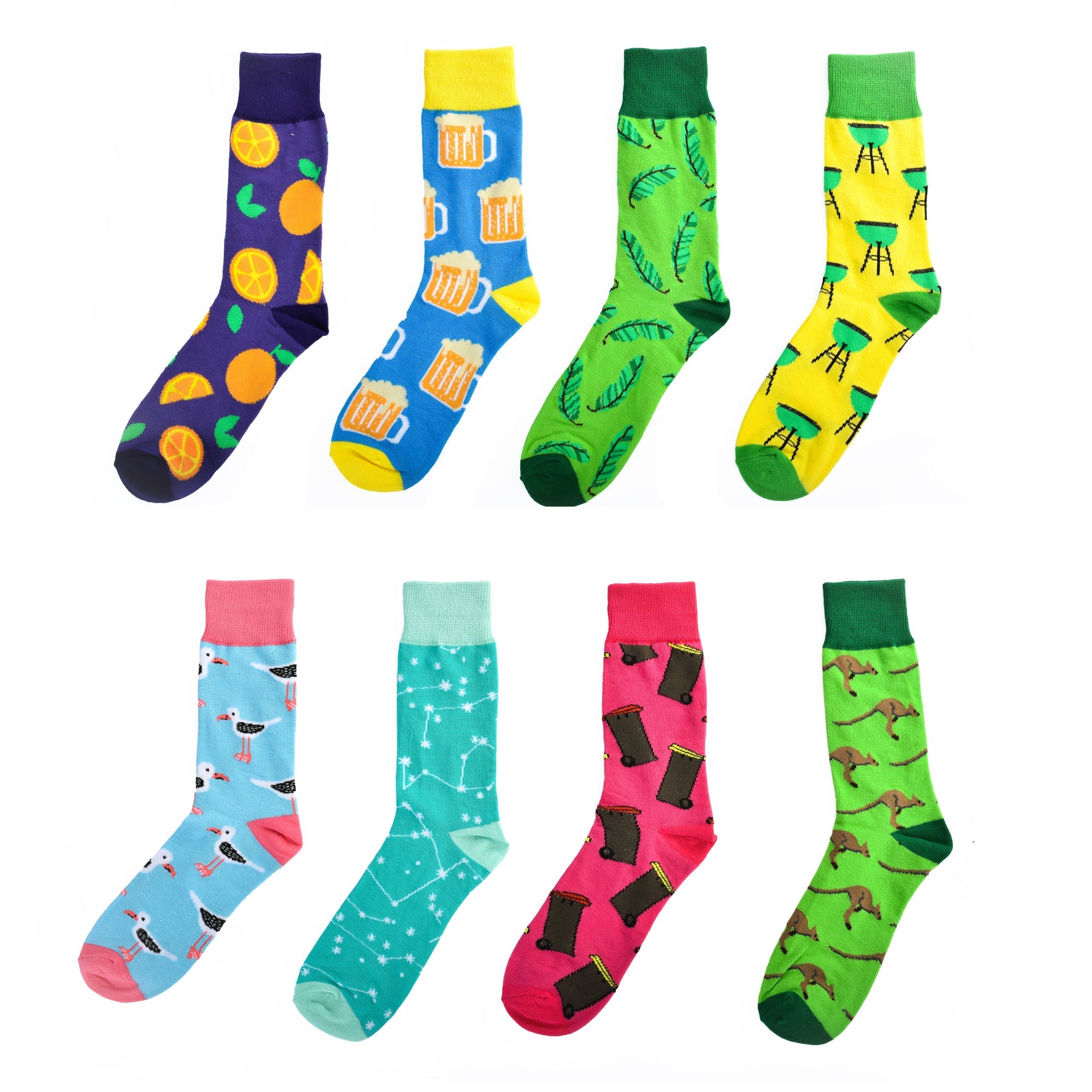 V915-SE0002-203609-00 8 Pairs Fashion Novelty Funny Socks one Size 5-13 Men Socks Women Socks #2 - Image 1