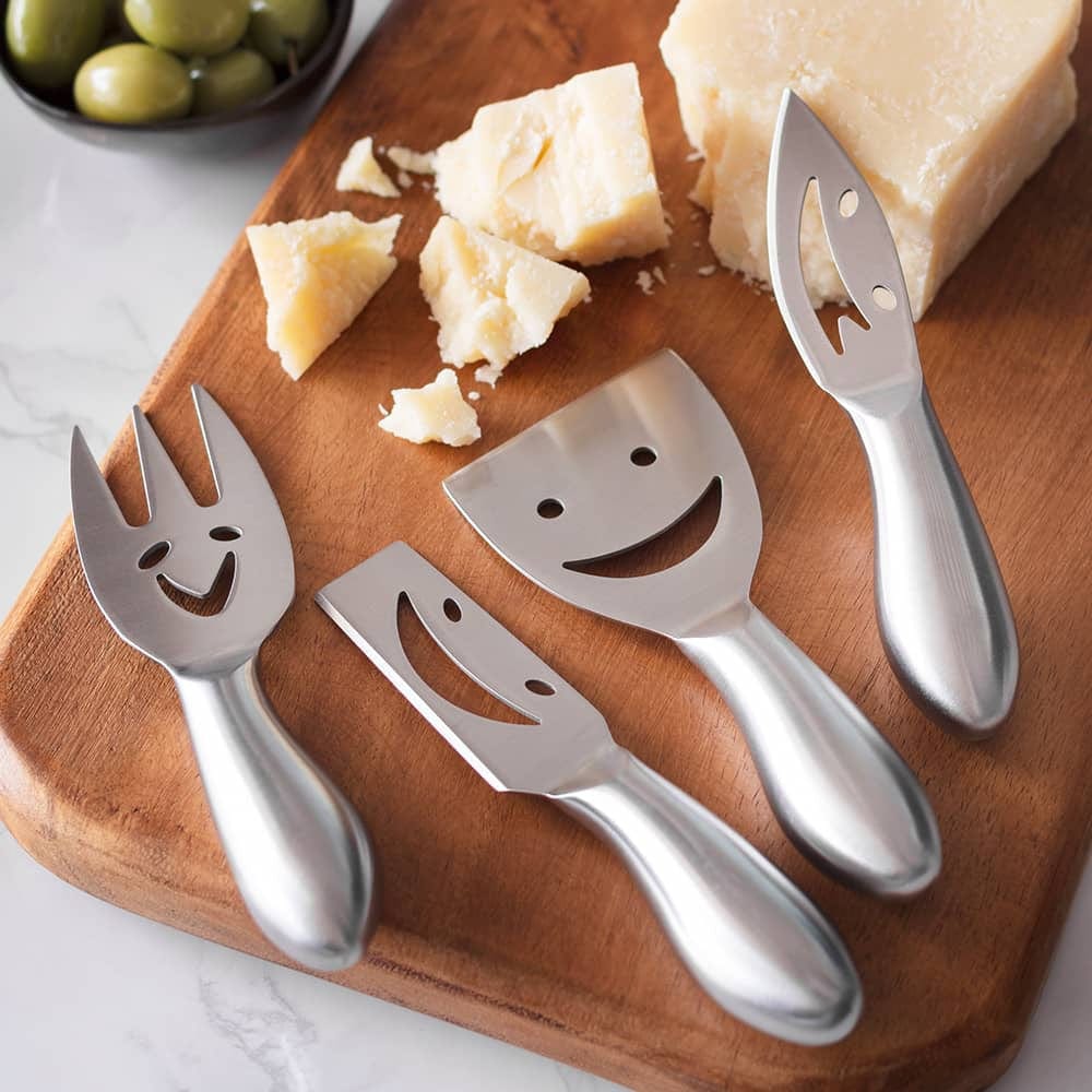 V915-TB0003-203572-00 Clevinger Smiley 4 Piece Stainless Steel Cheese Knife Set - Image 1
