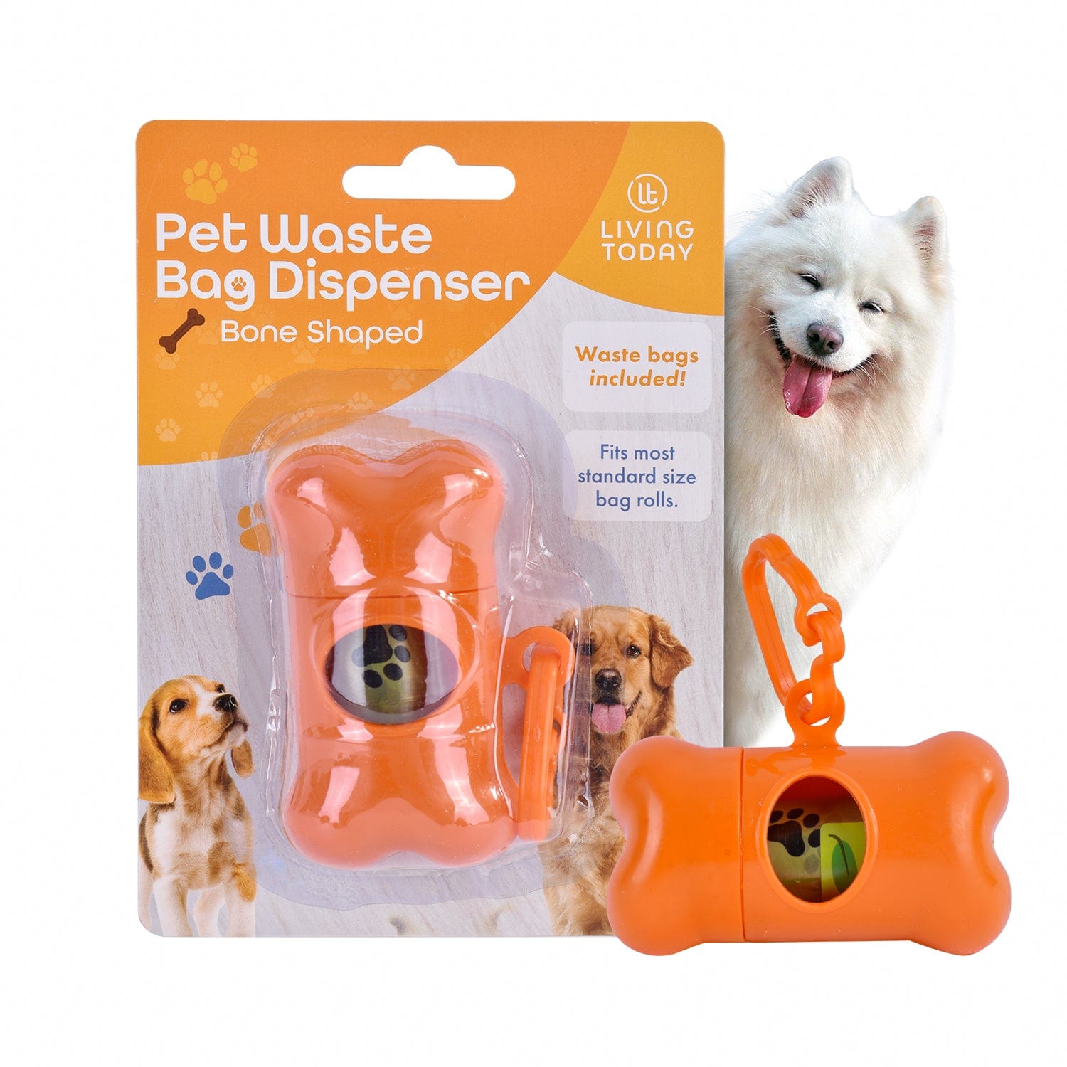 V915-ZP0108-203649-00 LIVINGTODAY Pet Dog Poop Dispenser and 15 Biodegradable Unscented Waste Bags - Image 1