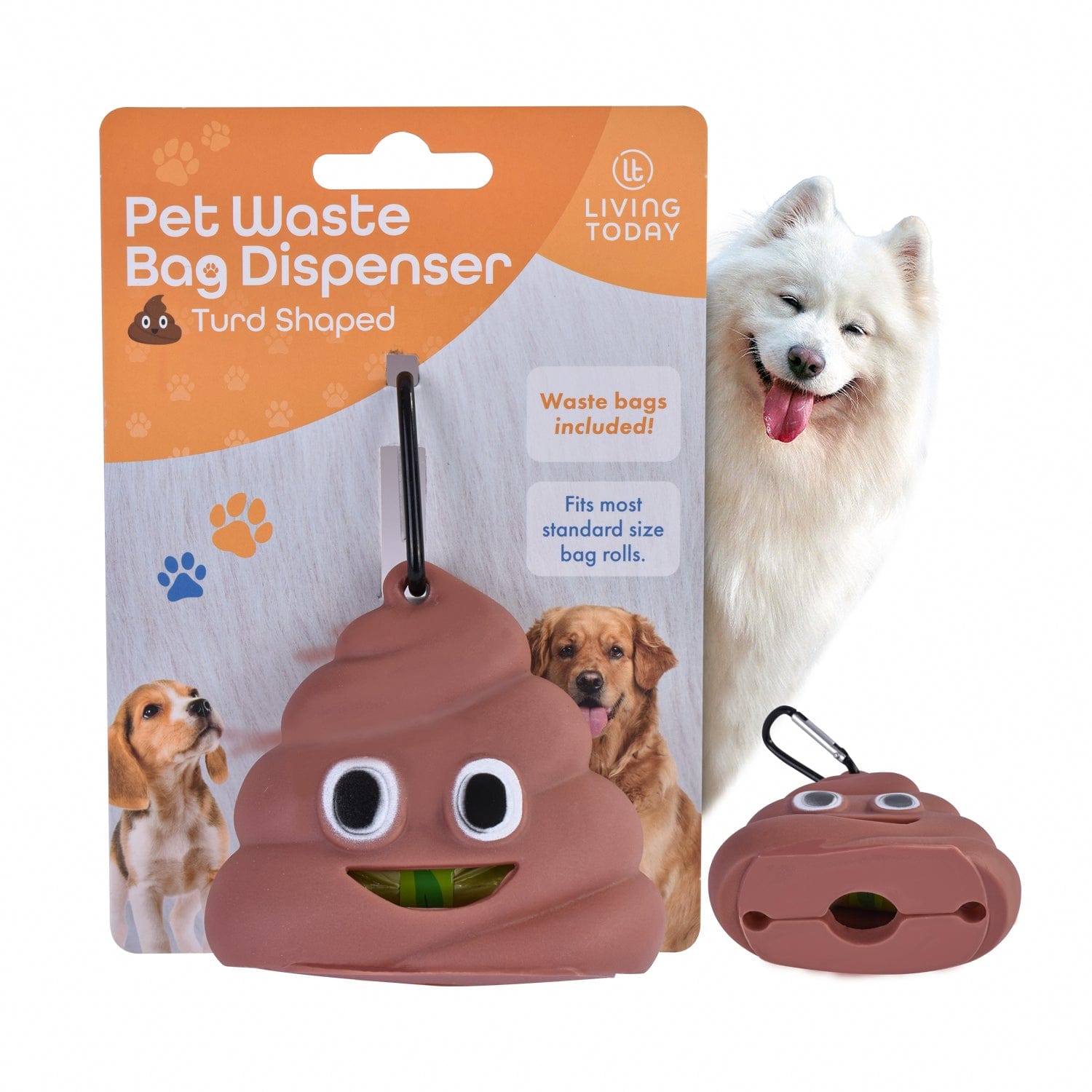 V915-ZP0109-203651-00 LIVINGTODAY Pet Dog Poop Dispenser and 15 Biodegradable Unscented Waste Bags - Image 1