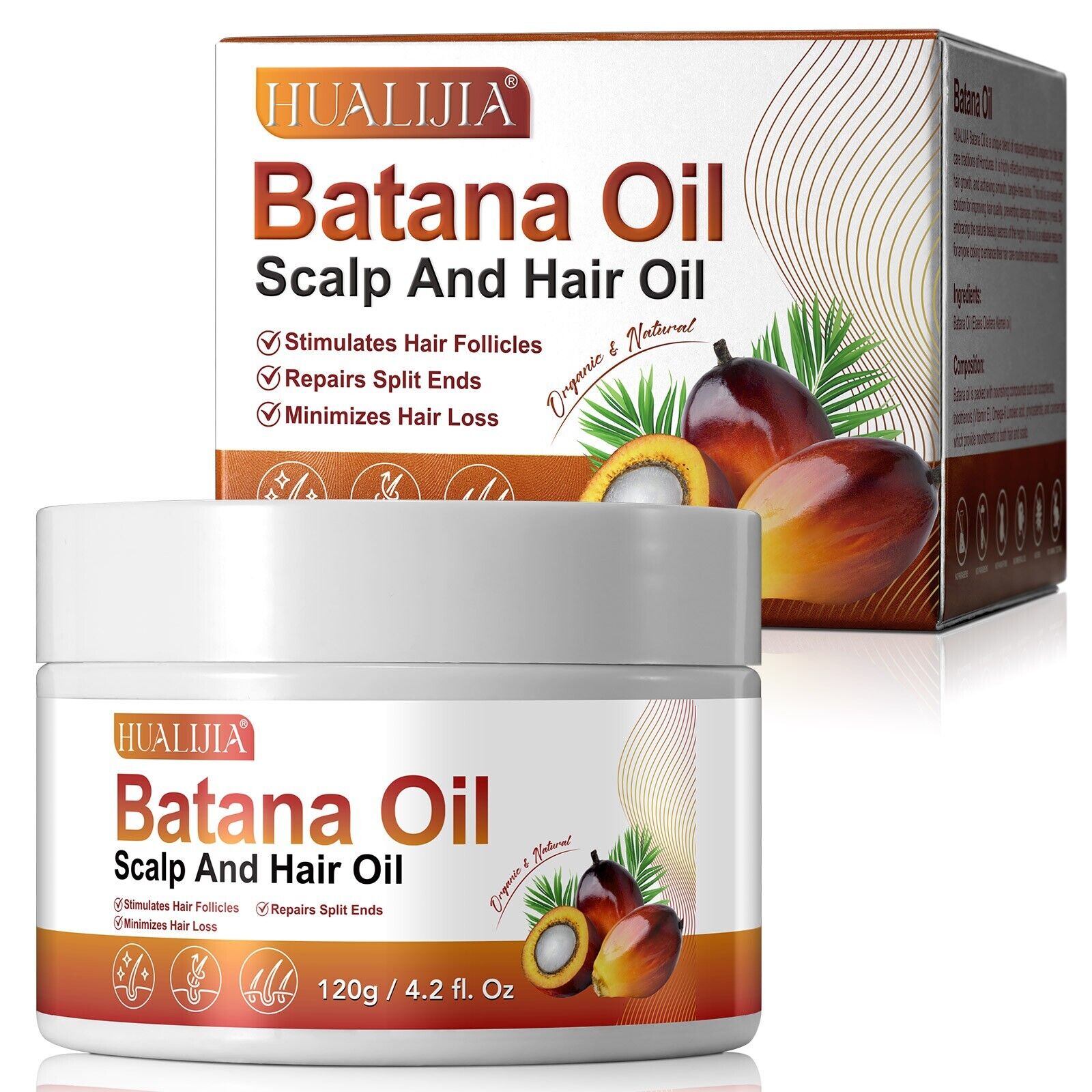 V932-BATANA-OIL-209990-00 hualijia batana oil 120g scalp and hair oil - Image 1