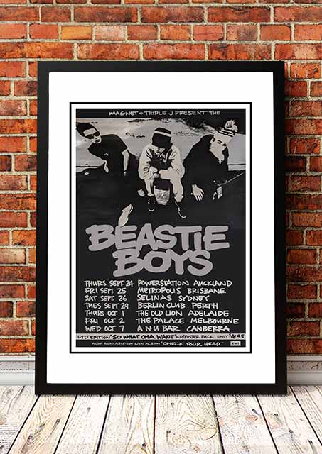 V967-A30428-A2-223789-00 Beastie Boys 'Australian Tour' Poster 1990 - Framed A2 - Image 1