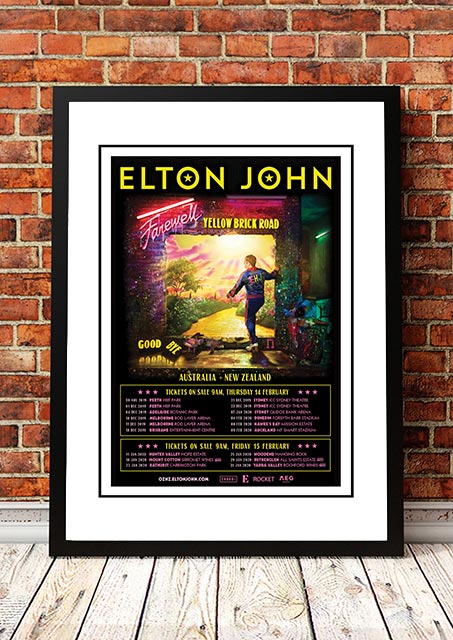 V967-A30433-A2-223769-00 Elton John 'Final Australian Tour' Poster 2019 - Framed A2 - Image 1