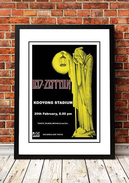 V967-A30440-A2-223741-00 Led Zeppelin 'Kooyong Stadium' Melbourne, Australian Tour Poster 1972 - Framed A2 - Image 1