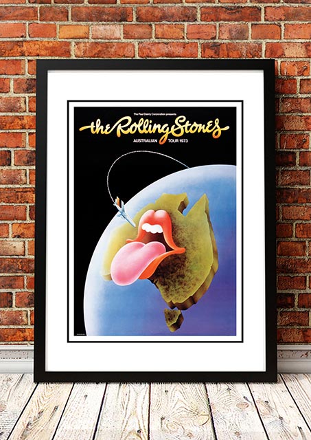 V967-A30453-A4-223647-00 The Rolling Stones 'Australian Tour' Poster 1973- Framed A4 - Image 1