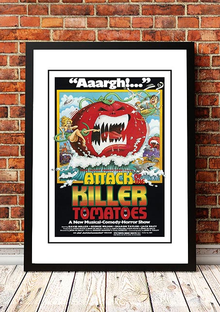 V967-CMP37-A4-202504140936-00 Attack of the Killer Tomatoes' Cult Movie Poster! - Framed A4 - Image 1