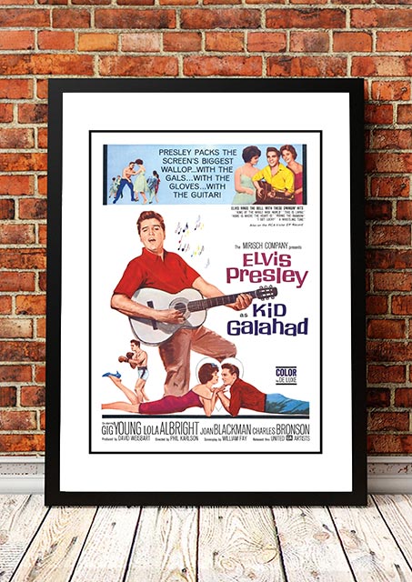 V967-EP0450-A4-202504140925-00 Elvis 'Kid Galahad' Framed Movie Poster! - Framed A4 - Image 1