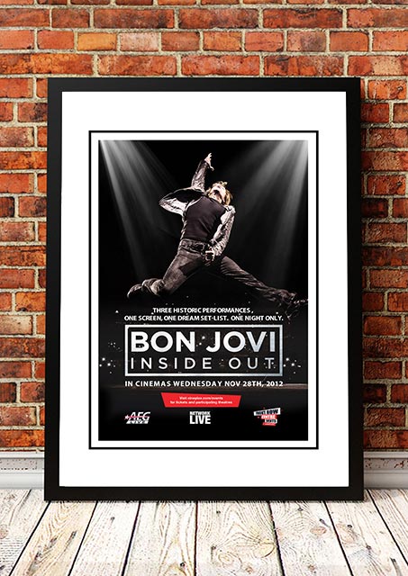 V967-SS0435-A4-202504150907-00 Bon Jovi ‘Inside Out’ Movie Poster 2012 - Framed A4 - Image 1