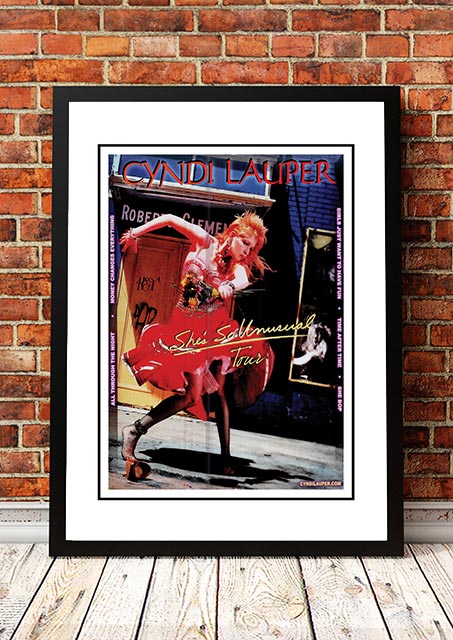 V967-SS0437-A4-202504150910-00 Cyndi Lauper ‘She’s So Unusual’ In Store Promotional Poster 1983 - Framed A4 - Image 1