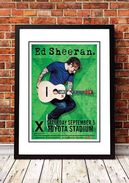 V967-SS0442-A3-202504150915-00 Ed Sheeran ‘Toyota Stadium’ Dallas, USA Concert Poster 2018 - Framed A3 - Image 1