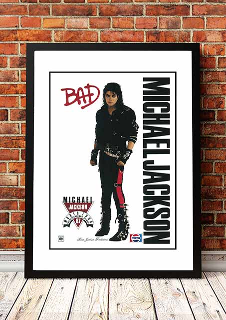 V967-SS0457-A3-202504150925-00 Michael Jackson ‘Bad’ Australian Tour Poster 1987 - Framed A3 - Image 1