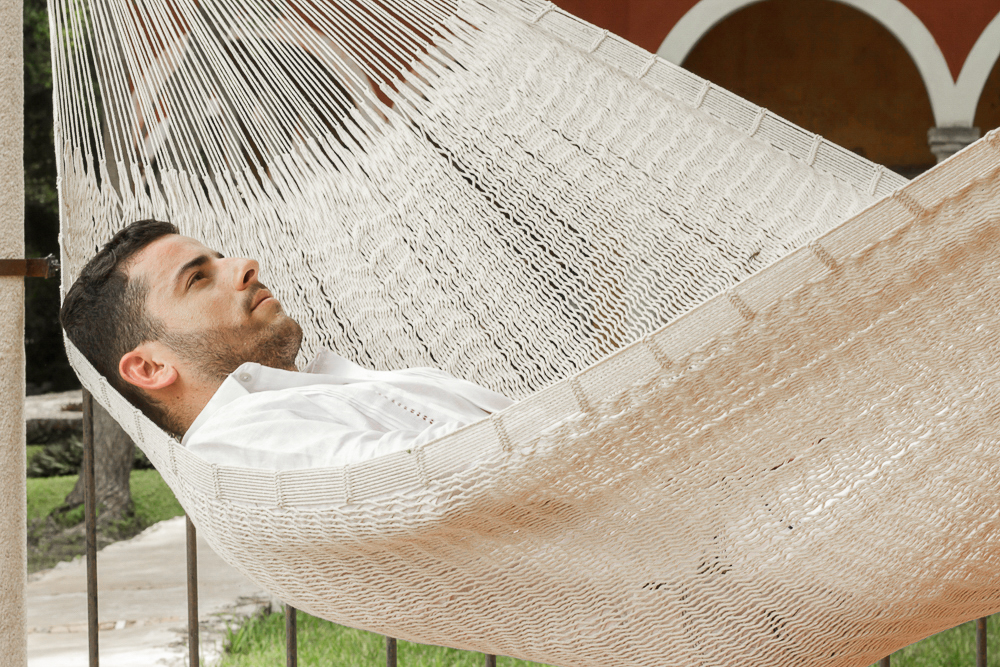 V97-TKCREAM-14506-00 Outdoor undercover cotton Mayan Legacy hammock King size Marble - Image 1