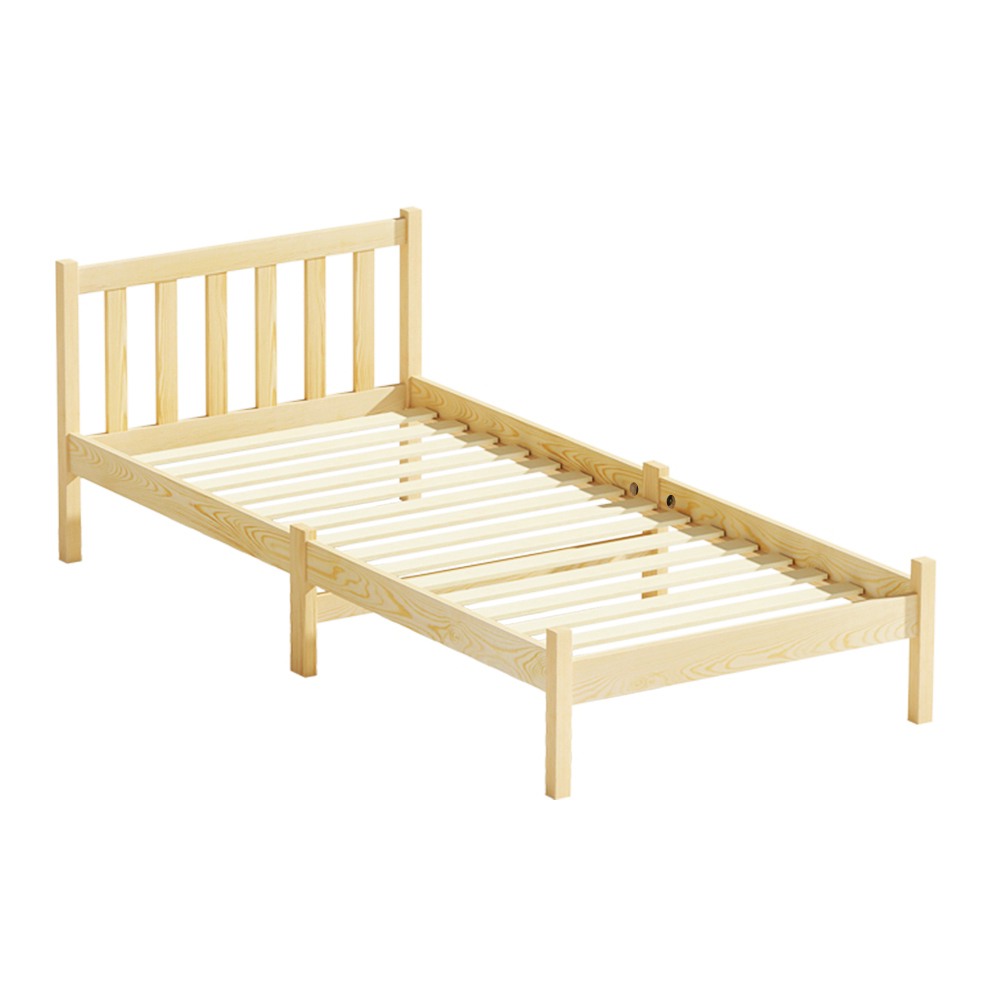WBED-D-001S-WD-53996-00 Artiss Bed Frame Single Size Wooden Oak SOFIE - Image 1