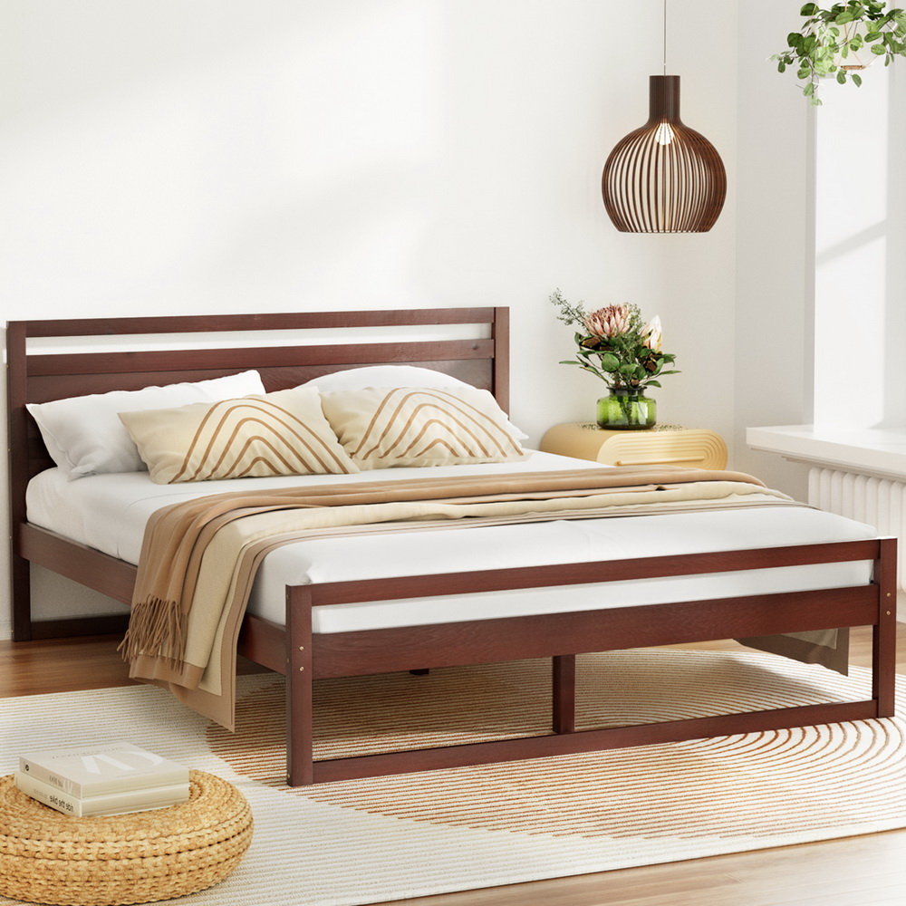 WBED-WITTON-Q-WAL-AB-150736-06 Artiss Bed Frame Queen Size Wooden Walnut WITTON - Image 1