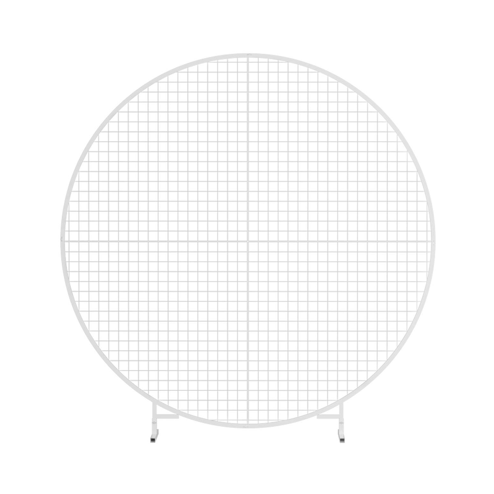 WESD-ROUND-NET-2M-WH-186664-00 2M Round Backdrop Stand Wedding Background Decoration Party Flower Balloon Display - Image 1