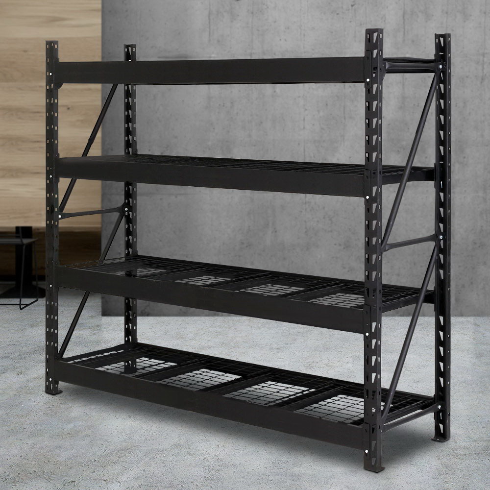 WR-E-2020-200BK-ABC-202502281518-00 Giantz 2Mx2M Garage Shelving Warehouse Rack Pallet Racking Storage Shelve Black - Image 1