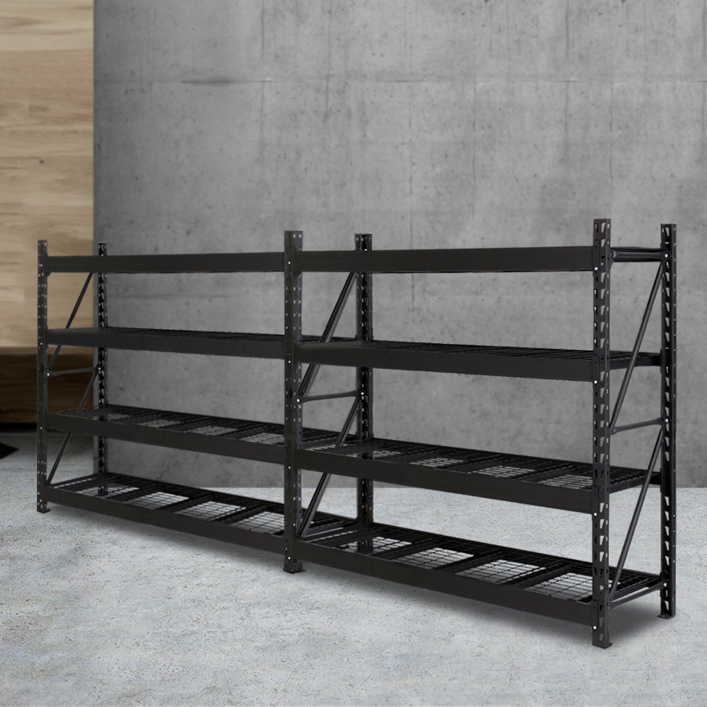 WR-E-2020-200BK-ABCX2-202502281518-00 Giantz 4Mx2M Garage Shelving Warehouse Rack Pallet Racking Storage Shelve Black - Image 1