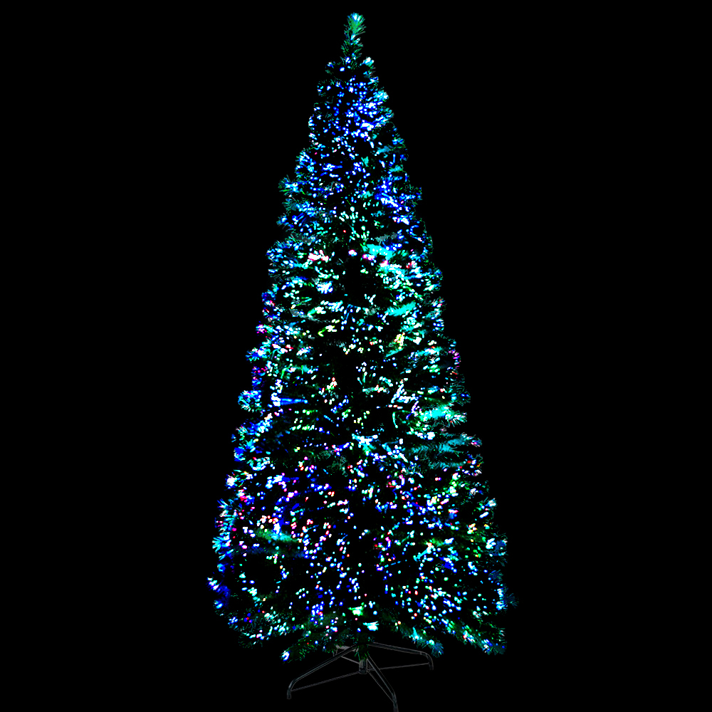 XM-TR-LED-6F-GR-DX-8468-00 Jingle Jollys 1.8m Christmas Tree Optic Fibre LED Xmas tree 300 Tips - Image 1