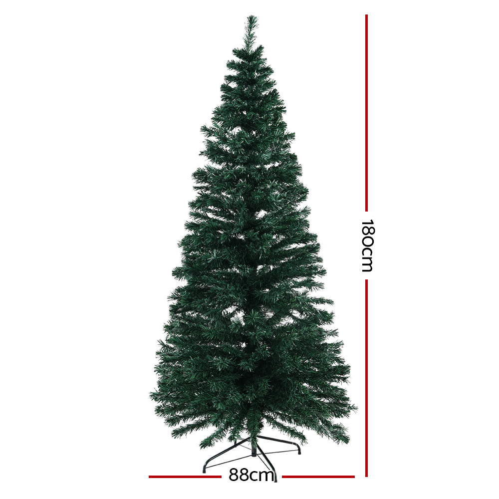 XM-TR-LED-6F-WW-DX-01 Jingle Jollys 1.8m Christmas Tree Optic Fibre LED Xmas tree Warm White - Image 1