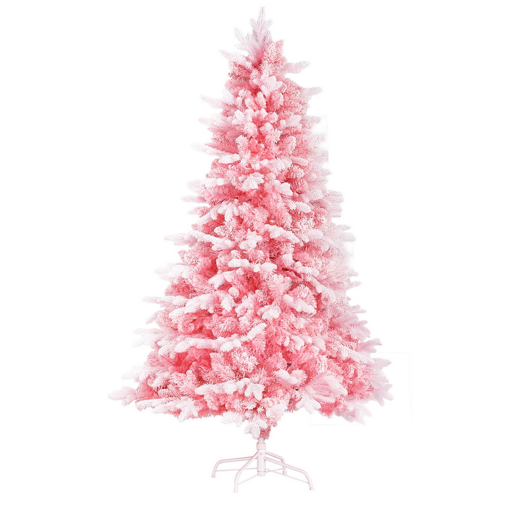 XM-TR-WELL-6FT-PINK-GS-190375-00 Jingle Jollys Christmas Tree 1.8m Pink Xmas Tree Snowy Party Decor 810 Tips - Image 1