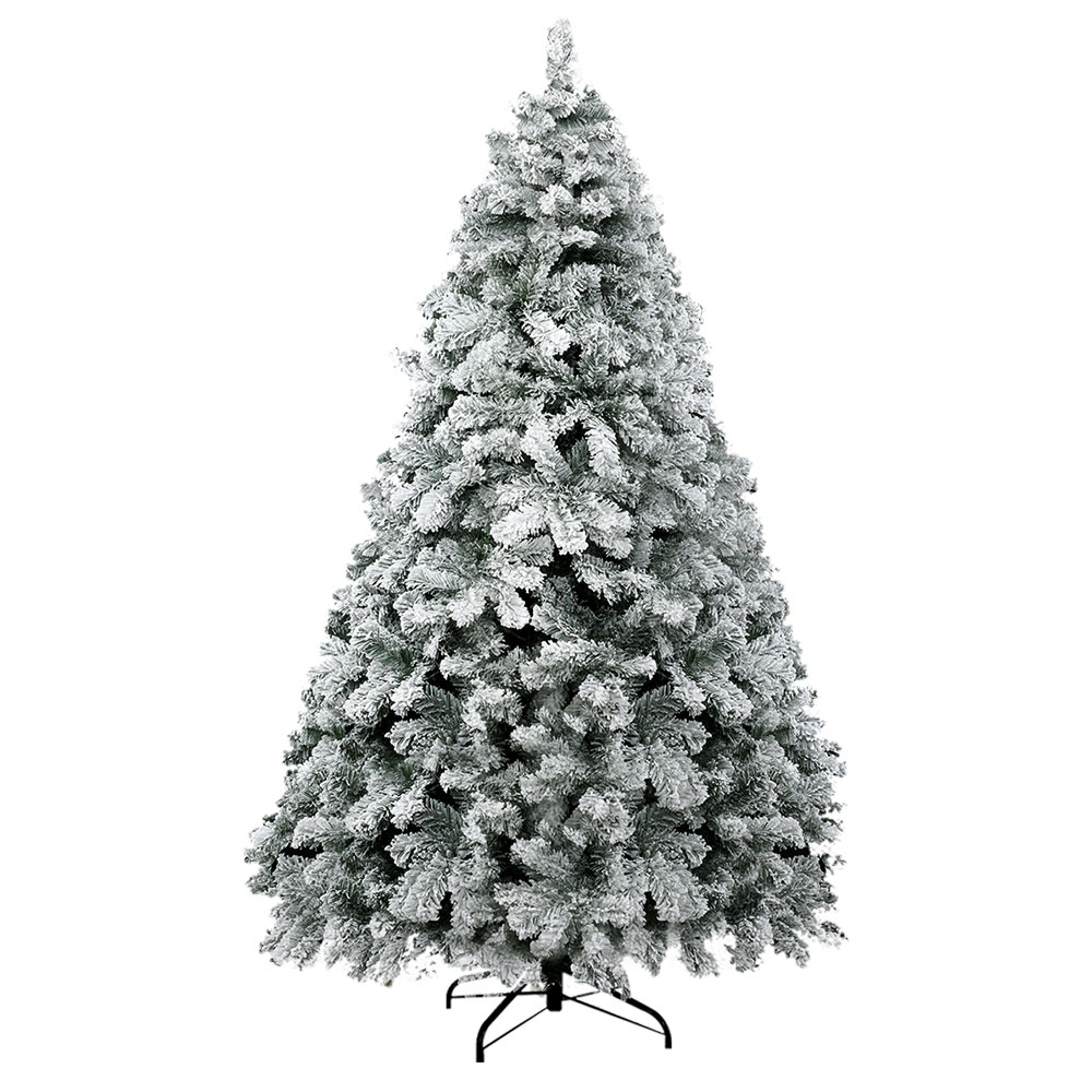 XM-TR-WELL-8F-GS-23406-00 Jingle Jollys Christmas Tree 2.4m Snow Flocked Xmas Tree Decorations 1165 Tips - Image 1