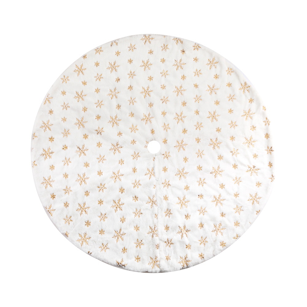 XMAS-CARPET-SNOWFLAKE-120-190855-00 Jingle Jollys Christmas Tree Skirt 120cm Snowflake Ornaments Xmas Decorations - Image 1