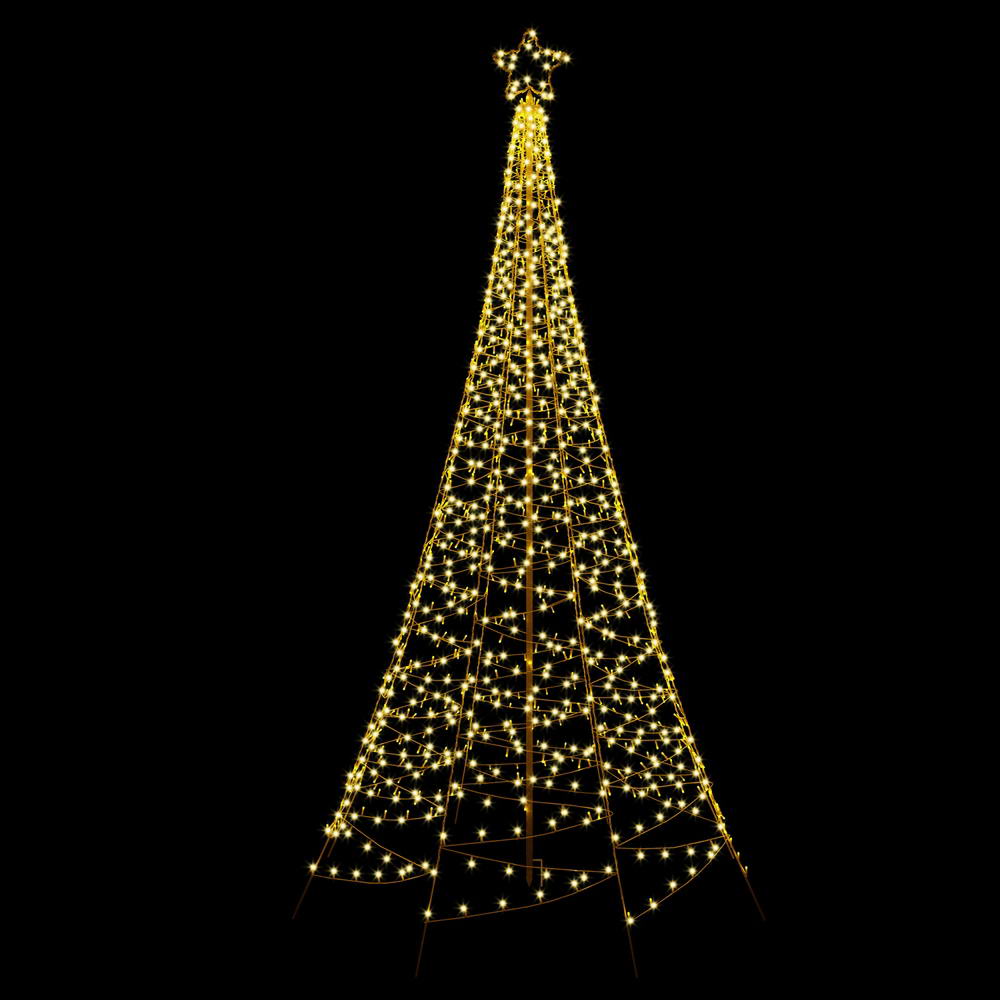XMAS-FAIRY-SOLAR-NET-12FT-WARM-189921-00 3.6M Christmas Tree 800 LED Solar Net Lights Jingle Jollys - Image 1