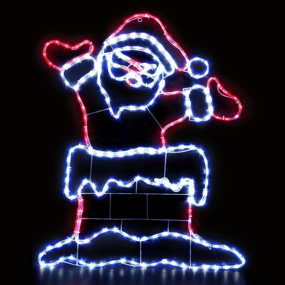 XMAS-MOT-D-SANTA-RED-89816-00 1M Christmas Lights 248 LED Santa Motif Light Decorations Jingle Jollys - Image 1