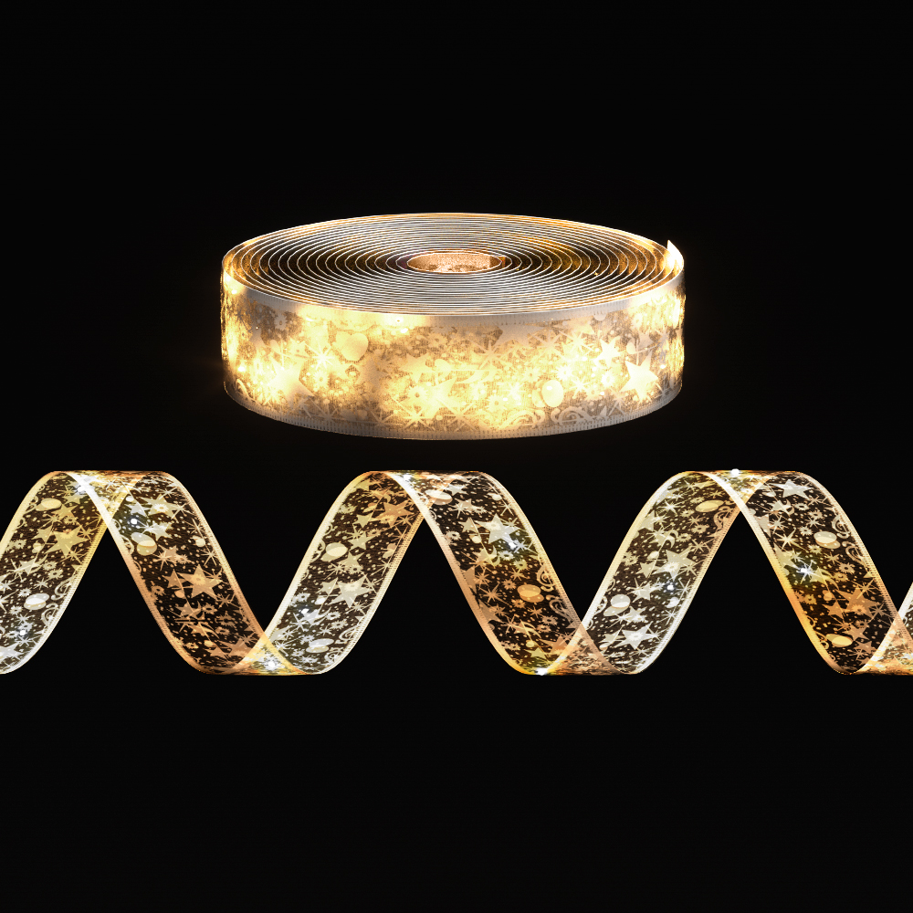 XMAS-ST200-20M-WM-191729-00 20M Christmas Lights Ribbon Fairy Light 200 LED Warm Jingle Jollys - Image 1