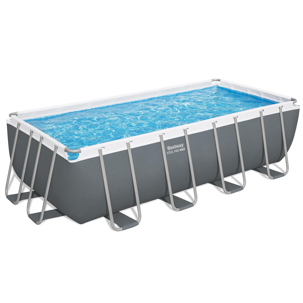BW-POOL-SQ-488-56672-202507181420-00 Bestway Swimming Pool Steel Frame Pool Set w/ Filter Pump Ladder Cover 488x244cm - Image 1
