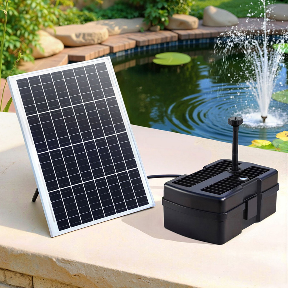 FOUNT-POND-B-1100-BOX-202508130704-00 Gardeon Solar Submersible Water Pond Fountain Pump with Filter Box 6FT 1190L/H - Image 1