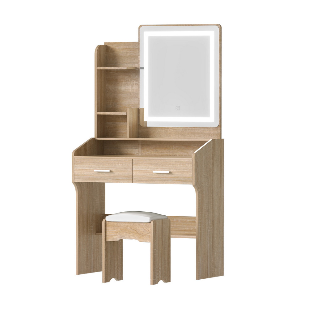 FUR-V-DRESS03-LED-WD-AB-202509021612-00 Artiss Dressing Table Set Stool Led Wood - Image 1