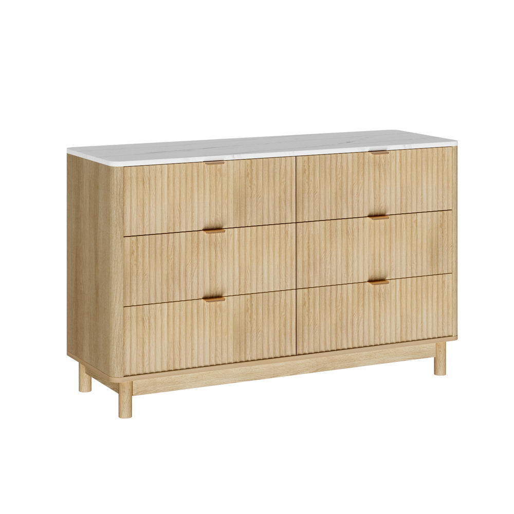 FUR-Z-CDR-01-WD-AB-202507291444-00 Artiss 6 Chest of Drawers Dresser Table Pine - Image 1