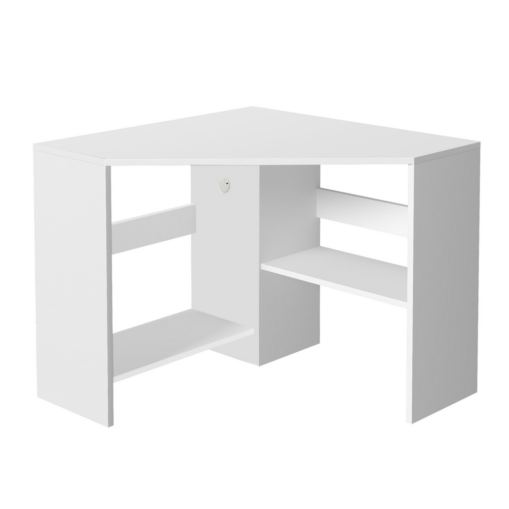 FURNI-C-DESK-L-120WH-202508272008-00 Artiss Corner Computer Desk Shelves CPU Stand L-shape Home Office Workstation Desks - Image 1