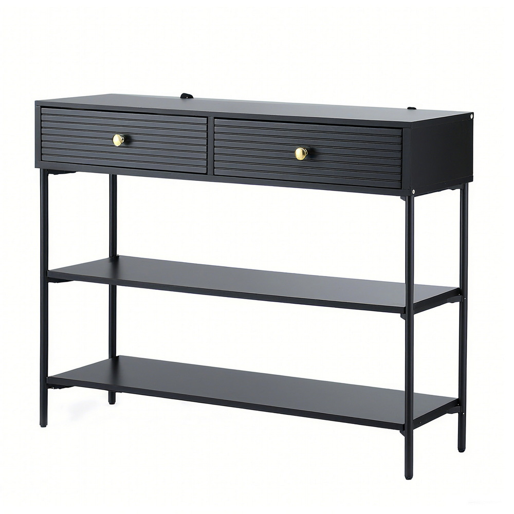 FURNI-N-CST-01-BK-202508141805-00 Artiss Console Table 3-Tier Black - Image 1