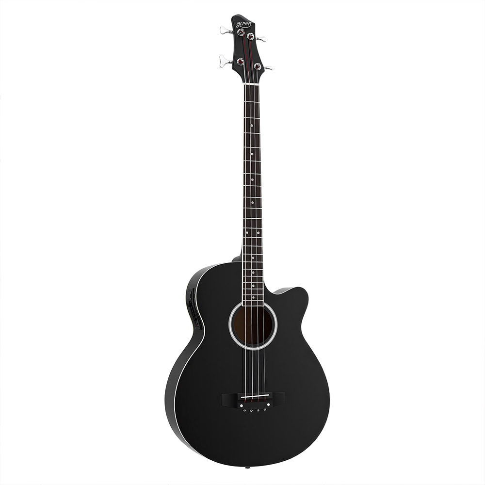 GUITAR-E-43-EQ-BASS-BK-202508291328-00 Alpha 43" Acoustic Bass Guitar Black 4-Band EQ - Image 1