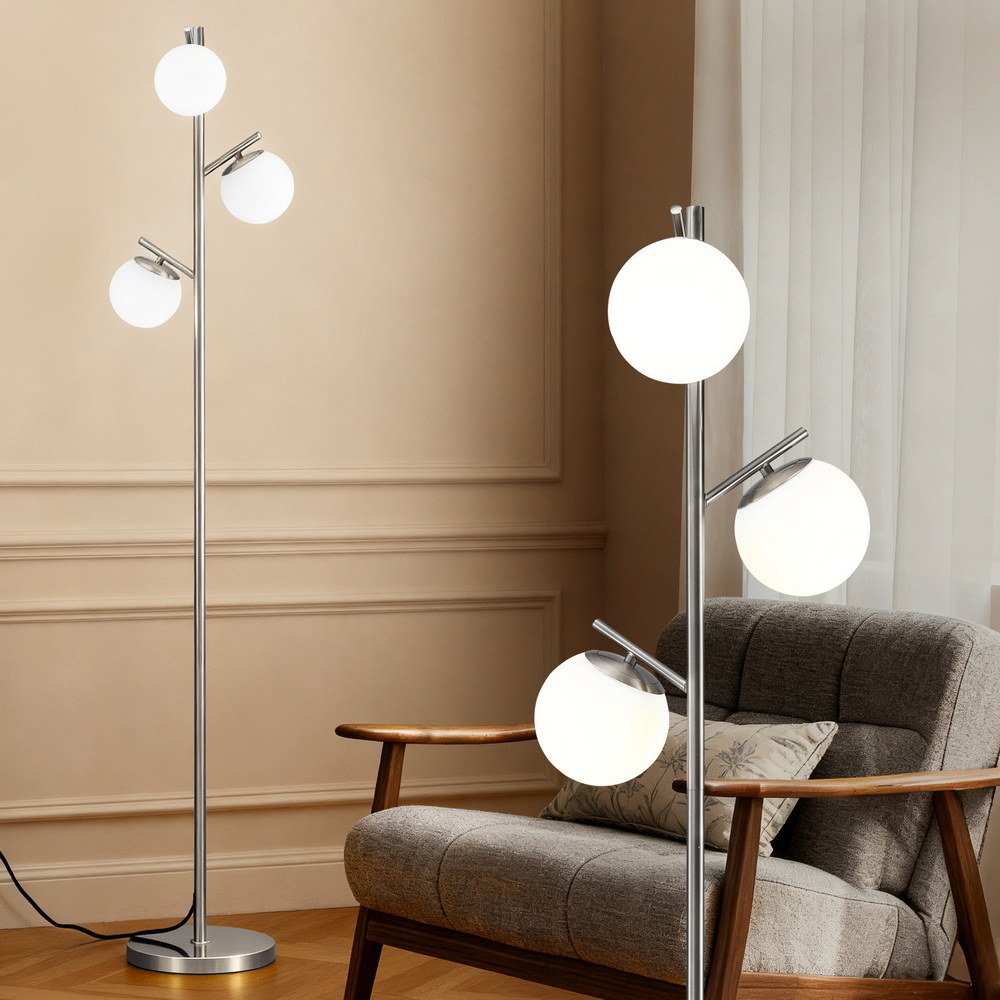 LAMP-FLOOR-3-GL-SL-202509251544-06 Artiss 3-Light Tree Floor Lamp 165cm Tall Standing Light with Sphere Glass Shades for Modern Homes - Image 1