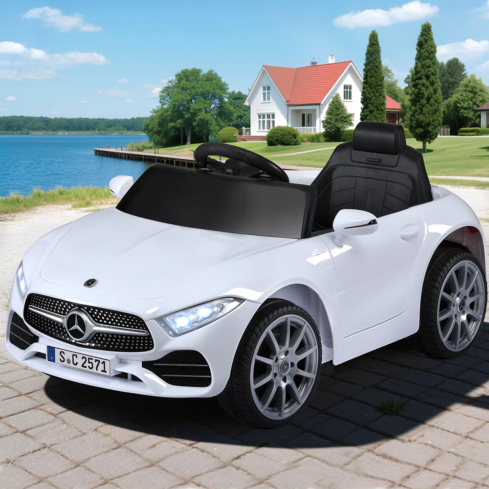 RCAR-CLS350-LS-WH-202508112004-00 Kids Electric Ride On Car Licensed Outdoor Toys Cars Music Remote White - Image 1