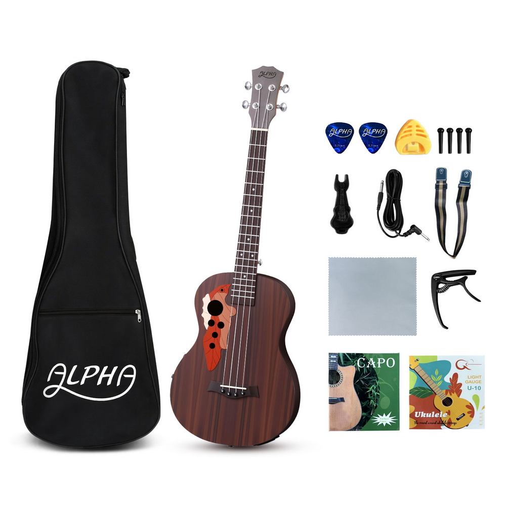UKULE-E-30-EQ-BR-202509182154-00 Alpha Ukulele 30 Inch with EQ 18 Frets - Image 1