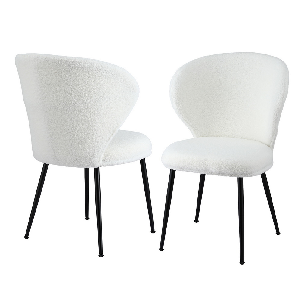 UPHO-C-DIN-2514-WHX2-202509042108-00 Artiss 2x Dining Chairs Sherpa Boucle Wing Back White - Image 1