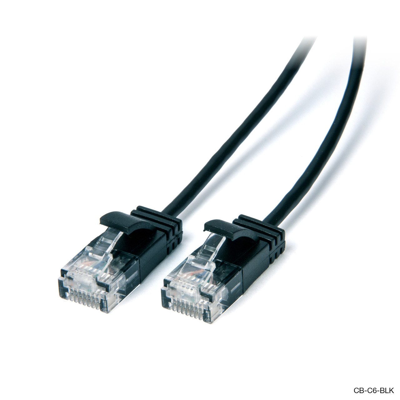 V1031-CB-C6-01BLK-202507221416-00 1m Ultra Slim Cat6 Network Cable Black - Image 1