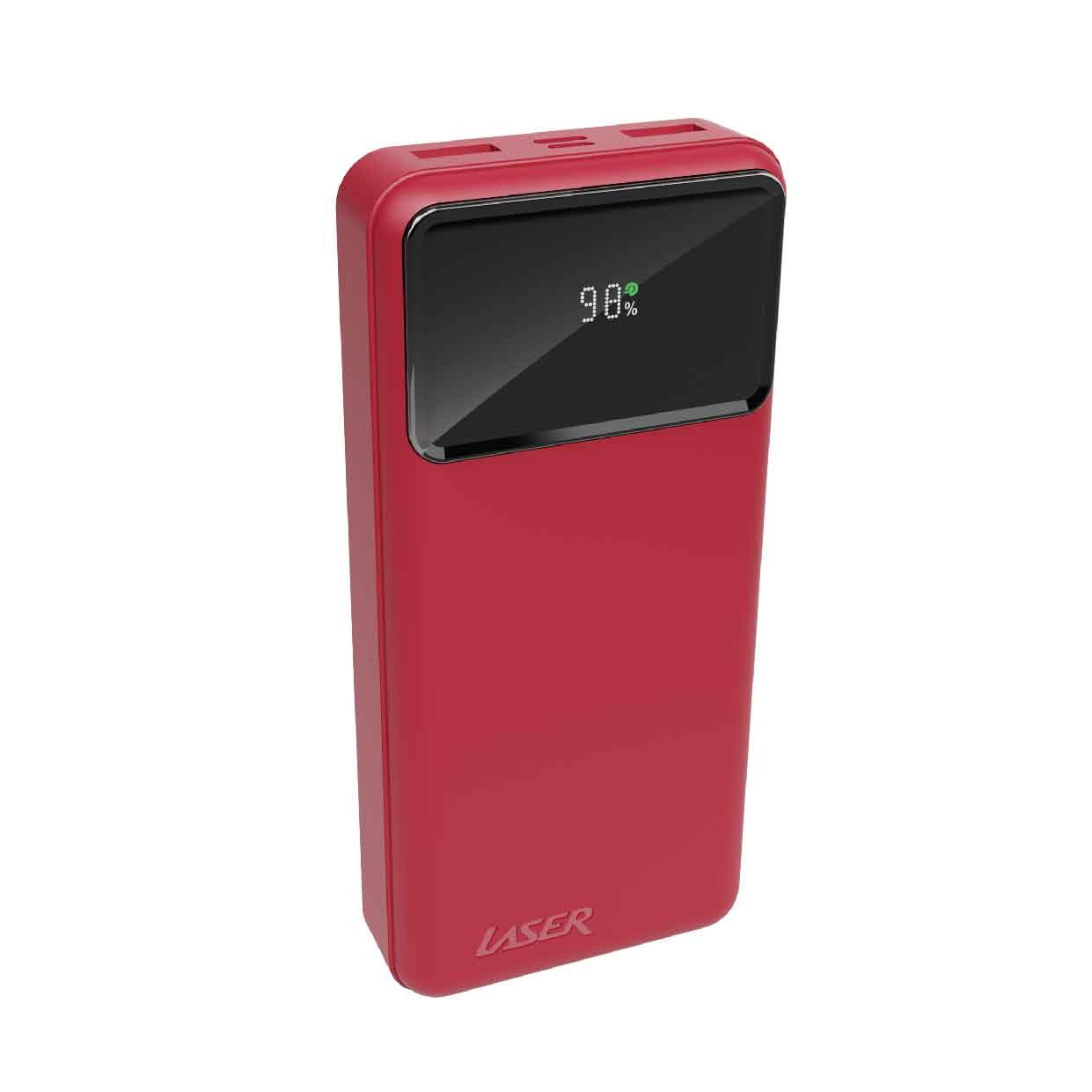 V1031-PB-20K24RD-750-202508191021-00 Laser 20000mAh Powerbank 18W PD with LED Red - Image 1