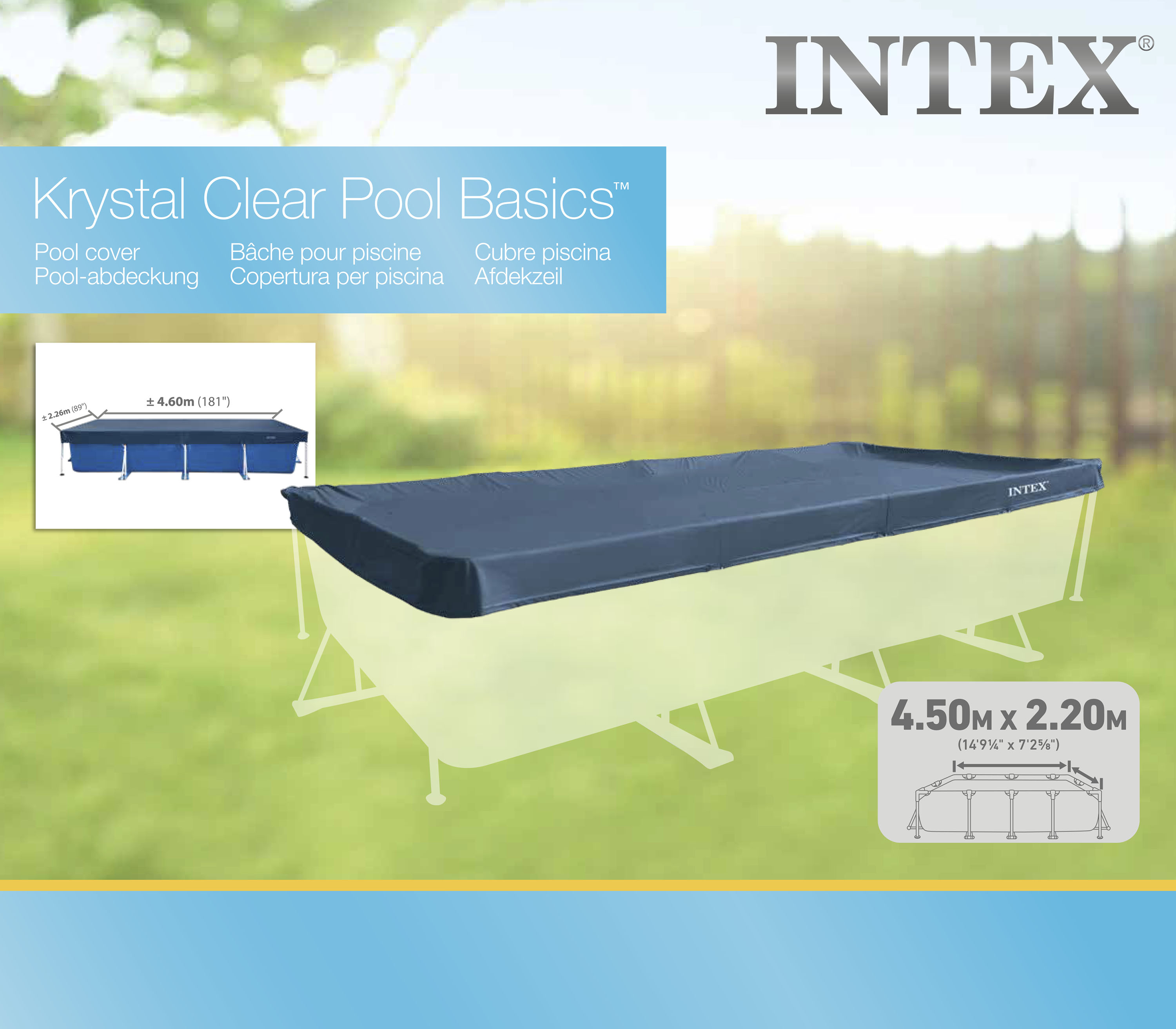 28039_op Intex Frame Pool Cover Rectangle 450cm 28039 - Image 1