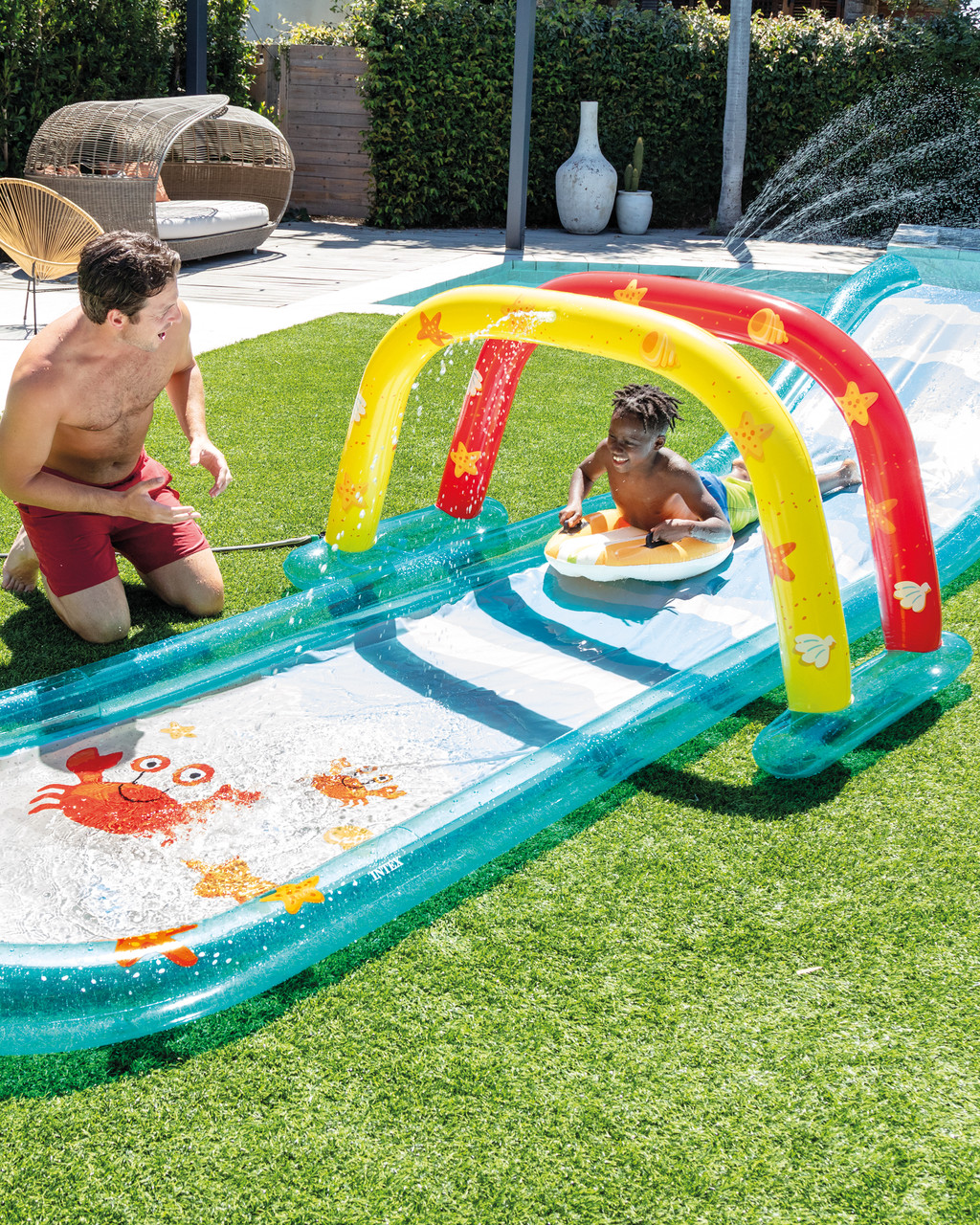 V1032-IXSURFSLIDE_56167-202508201015-00 Intex Surfing Fun Inflatable Slide 56167 New for 2024 - Image 1