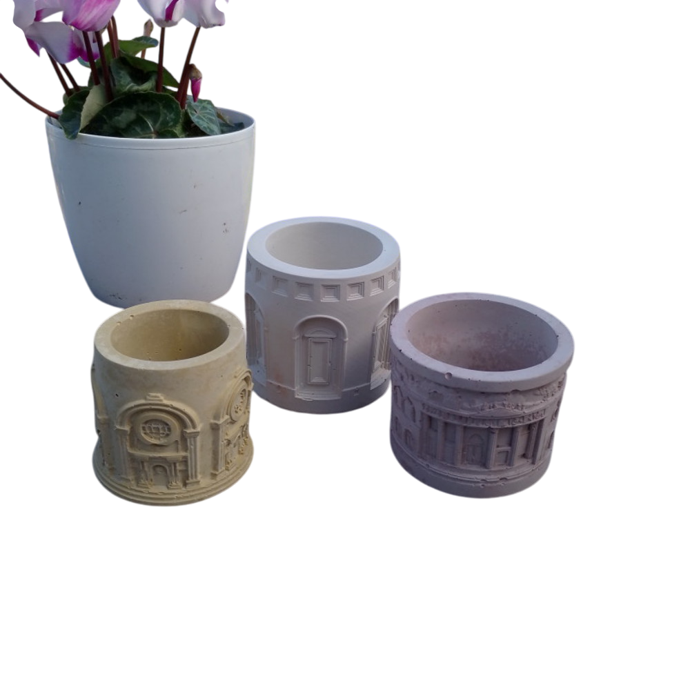 V1067-SUCC-ARCHMIX-3-202508061205-00 Ancient architecture succulent planters x 3 - Image 1