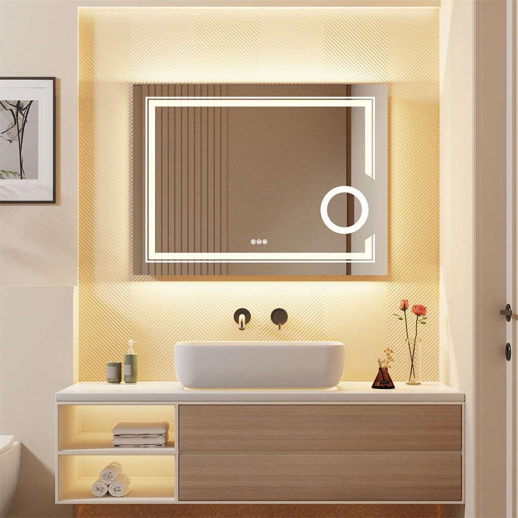 V178-66724-202508050940-00 600x800mm LED Bathroom Mirror with Magnification Anti-fog - Image 1