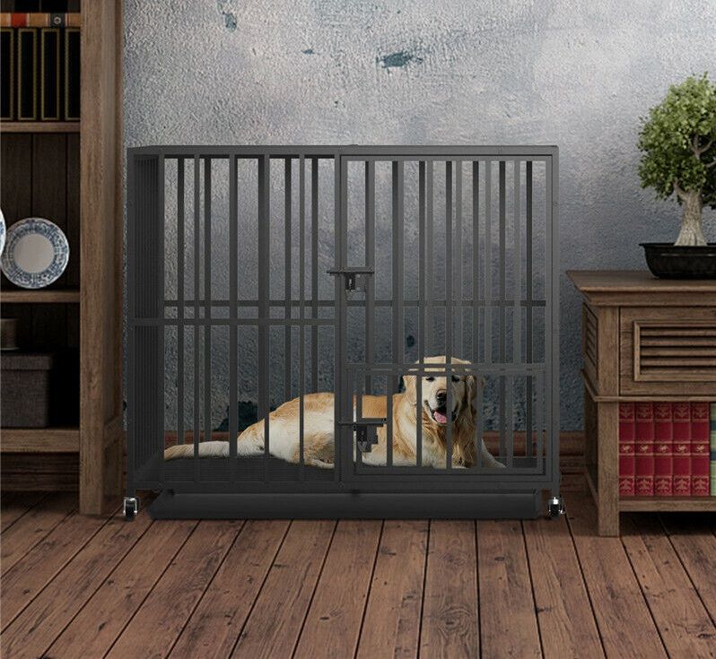 V178-66726-202508050945-00 38 Heavy Duty Dog Cage Large XL XXL Pet Kennel on Wheels - Image 1