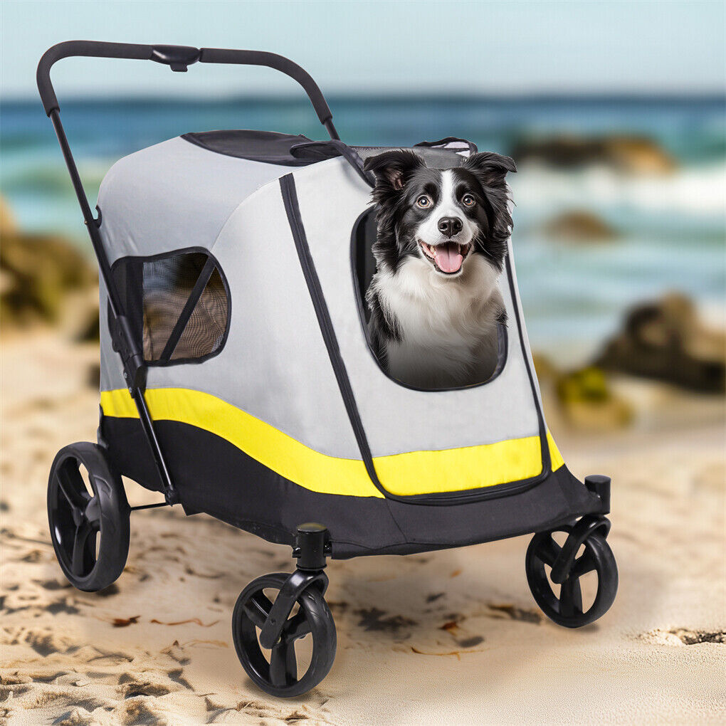 V178-66762-202508051015-00 Dog Stroller w/ Rain Cover Foldable Pet Cart - Image 1
