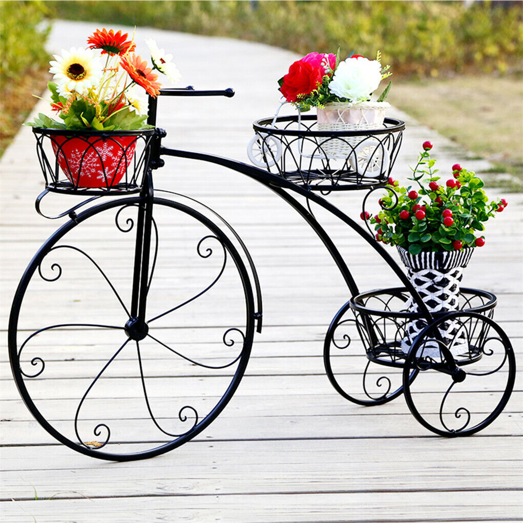V178-66775-202508051020-00 Iron Bicycle Plant Stand Rack Indoor Outdoor Garden - Image 1