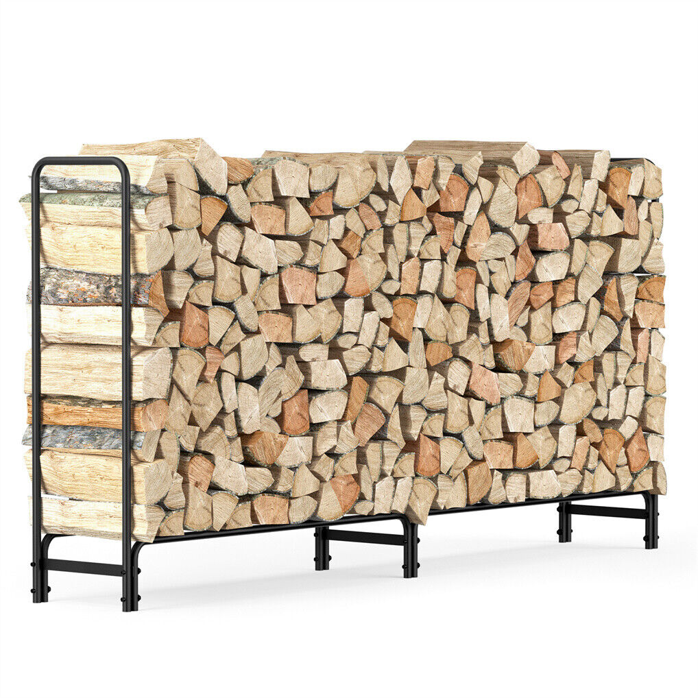 V178-66893-202508050852-00 Metal Firewood Rack Log Storage Holder Heavy Duty - Image 1